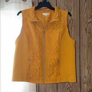 CJ Banks Mustard Quilted Vest